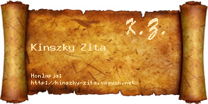 Kinszky Zita névjegykártya